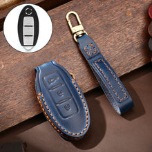 Load image into Gallery viewer, Hallmo Car Cowhide Leather Key Protective Cover Key Case for Nissan Sylphy 3-button Tail Box, For Nissan Sylphy 3-button Tail Box