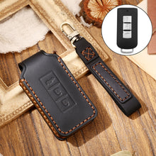 Load image into Gallery viewer, Hallmo Car Cowhide Leather Key Protective Cover Key Case for Mitsubishi Outlander, For Mitsubishi Outlander
