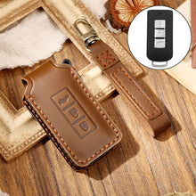Load image into Gallery viewer, Hallmo Car Cowhide Leather Key Protective Cover Key Case for Mitsubishi Outlander, For Mitsubishi Outlander