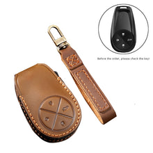 Load image into Gallery viewer, Hallmo Car Cowhide Leather Key Protective Cover Key Case for NIO ES6 / ES8, For NIO ES6 / ES8