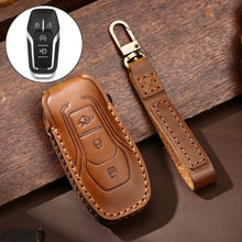 Load image into Gallery viewer, Hallmo Car Cowhide Leather Key Protective Cover Key Case for Ford Focus  A Style, For Ford Focus A Style