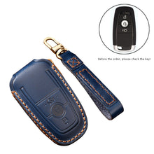 Load image into Gallery viewer, Hallmo Car Cowhide Leather Key Protective Cover Key Case for Ford Focus B Style, For Ford Focus B Style