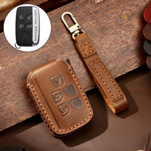 Load image into Gallery viewer, Hallmo Car Cowhide Leather Key Protective Cover Key Case for Land Rover Discovery 5 A Style, For Land Rover Discovery 5 A Style