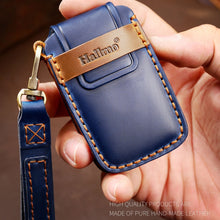 Load image into Gallery viewer, Hallmo Car Cowhide Leather Key Protective Cover Key Case for Land Rover Discovery 5 A Style, For Land Rover Discovery 5 A Style
