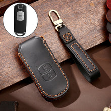 Load image into Gallery viewer, Hallmo Car Cowhide Leather Key Protective Cover Key Case for Mazda Axela 2-button, For Mazda Axela 2-button