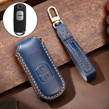 Load image into Gallery viewer, Hallmo Car Cowhide Leather Key Protective Cover Key Case for Mazda Axela 2-button, For Mazda Axela 2-button