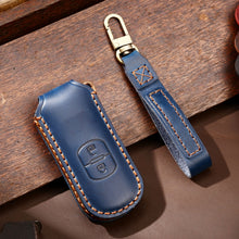Load image into Gallery viewer, Hallmo Car Cowhide Leather Key Protective Cover Key Case for Mazda Axela 2-button, For Mazda Axela 2-button