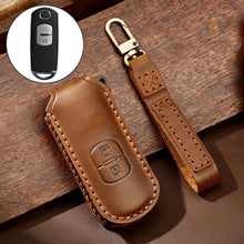 Load image into Gallery viewer, Hallmo Car Cowhide Leather Key Protective Cover Key Case for Mazda Axela 2-button, For Mazda Axela 2-button