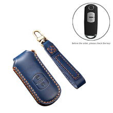 Load image into Gallery viewer, Hallmo Car Cowhide Leather Key Protective Cover Key Case for Mazda Axela 2-button, For Mazda Axela 2-button