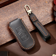 Load image into Gallery viewer, Hallmo Car Cowhide Leather Key Protective Cover Key Case for Mazda Axela 3-button, For Mazda Axela 3-button