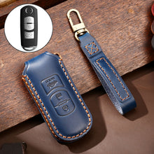 Load image into Gallery viewer, Hallmo Car Cowhide Leather Key Protective Cover Key Case for Mazda Axela 3-button, For Mazda Axela 3-button