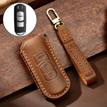 Load image into Gallery viewer, Hallmo Car Cowhide Leather Key Protective Cover Key Case for Mazda Axela 3-button, For Mazda Axela 3-button