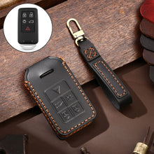 Load image into Gallery viewer, Hallmo Car Cowhide Leather Key Protective Cover Key Case for Volvo 5-button, For Volvo 5-button