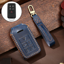 Load image into Gallery viewer, Hallmo Car Cowhide Leather Key Protective Cover Key Case for Volvo 5-button, For Volvo 5-button