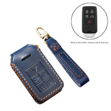 Load image into Gallery viewer, Hallmo Car Cowhide Leather Key Protective Cover Key Case for Volvo 5-button, For Volvo 5-button