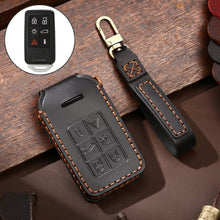 Load image into Gallery viewer, Hallmo Car Cowhide Leather Key Protective Cover Key Case for Volvo 6-button, For Volvo 6-button