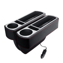 Load image into Gallery viewer, Car Multi-functional Wireless Fast Charge Console PU Leather Box Cup Holder Seat Gap Side Storage Box, Wireless Fast Charge (Black), Wireless Fast Charge (Beige), Wireless Fast Charge (Brown)