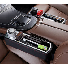 Load image into Gallery viewer, Car Multi-functional Wireless Fast Charge Console PU Leather Box Cup Holder Seat Gap Side Storage Box, Wireless Fast Charge (Black), Wireless Fast Charge (Beige), Wireless Fast Charge (Brown)