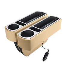 Load image into Gallery viewer, Car Multi-functional Wireless Fast Charge Console PU Leather Box Cup Holder Seat Gap Side Storage Box, Wireless Fast Charge (Black), Wireless Fast Charge (Beige), Wireless Fast Charge (Brown)