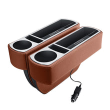 Load image into Gallery viewer, Car Multi-functional Wireless Fast Charge Console PU Leather Box Cup Holder Seat Gap Side Storage Box, Wireless Fast Charge (Black), Wireless Fast Charge (Beige), Wireless Fast Charge (Brown)