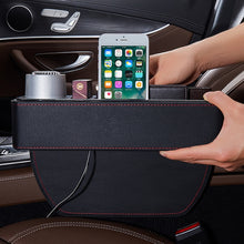 Load image into Gallery viewer, Car Multi-functional Wireless Fast Charge Console PU Leather Box Cup Holder Seat Gap Side Storage Box, Wireless Fast Charge (Black), Wireless Fast Charge (Beige), Wireless Fast Charge (Brown)