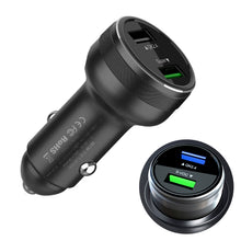Load image into Gallery viewer, Dual USB 66W Car Flash Charger for OPPO / Huawei, 66W (Red), 66W (Black), 66W (Silver)
