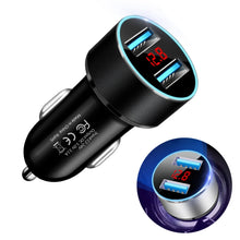 Load image into Gallery viewer, JMG-C016A 5V 3.1A Car Dual USB Charger with LED Display, JMG-C016A (Black), JMG-C016A (Gold), JMG-C016A (Blue), JMG-C016A (Red), JMG-C016A (Silver)