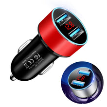 Load image into Gallery viewer, JMG-C016A 5V 3.1A Car Dual USB Charger with LED Display, JMG-C016A (Black), JMG-C016A (Gold), JMG-C016A (Blue), JMG-C016A (Red), JMG-C016A (Silver)