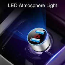 Load image into Gallery viewer, JMG-C016A 5V 3.1A Car Dual USB Charger with LED Display, JMG-C016A (Black), JMG-C016A (Gold), JMG-C016A (Blue), JMG-C016A (Red), JMG-C016A (Silver)