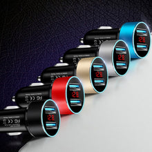 Load image into Gallery viewer, JMG-C016A 5V 3.1A Car Dual USB Charger with LED Display, JMG-C016A (Black), JMG-C016A (Gold), JMG-C016A (Blue), JMG-C016A (Red), JMG-C016A (Silver)