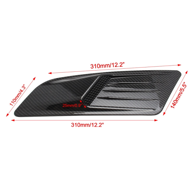 2 PCS Car Decorative Air Flow Intake Scoop Bonnet Side Fender Vent Hood Set for Ford Mustang 2015-2017, Carbon Fiber, For Ford Mustang 2015-2017, Carbon Fiber