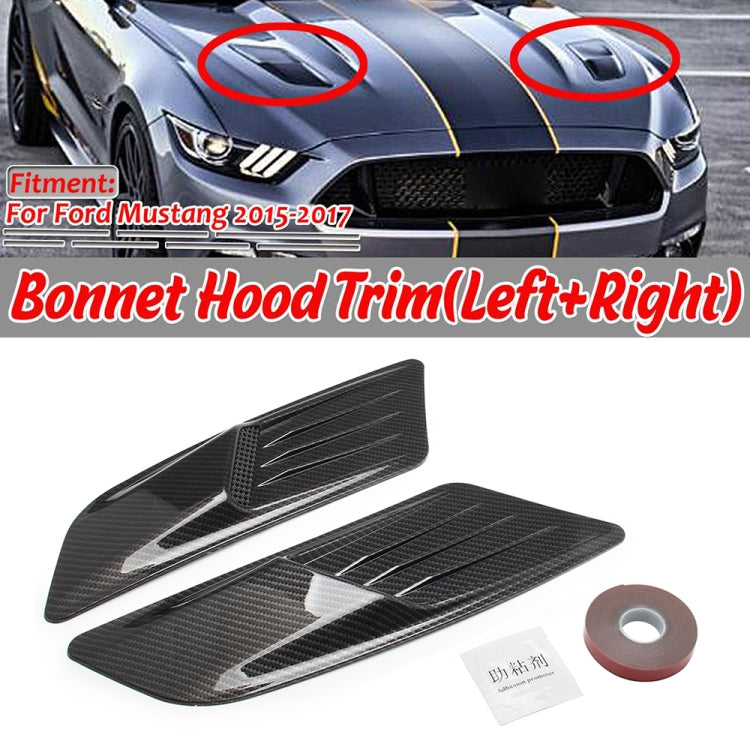 2 PCS Car Decorative Air Flow Intake Scoop Bonnet Side Fender Vent Hood Set for Ford Mustang 2015-2017, Carbon Fiber, For Ford Mustang 2015-2017, Carbon Fiber