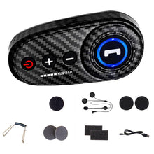 Load image into Gallery viewer, K10 Motorcycle Bluetooth Helmet Headset, Black Hard Pole Microphone, Carbon Fiber Hard Pole Microphone, Carbon Fiber Hidden Microphone, Black Hard Pole Microphone, Black Hidden Microphone, White Hidden Microphone, White Hard Pole Microphone