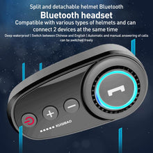 Load image into Gallery viewer, K10 Motorcycle Bluetooth Helmet Headset, Black Hard Pole Microphone, Carbon Fiber Hard Pole Microphone, Carbon Fiber Hidden Microphone, Black Hard Pole Microphone, Black Hidden Microphone, White Hidden Microphone, White Hard Pole Microphone