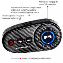 Load image into Gallery viewer, K10 Motorcycle Bluetooth Helmet Headset, Black Hard Pole Microphone, Carbon Fiber Hard Pole Microphone, Carbon Fiber Hidden Microphone, Black Hard Pole Microphone, Black Hidden Microphone, White Hidden Microphone, White Hard Pole Microphone