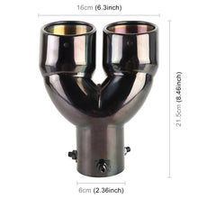 Load image into Gallery viewer, Universal Car Styling Stainless Steel Elbow Exhaust Tail Muffler Tip Pipe, Inside Diameter: 6cm, Elbow Inside Diameter: 6cm (Grey), Elbow Inside Diameter: 6cm (Blue), Elbow Inside Diameter: 6cm (Silver)