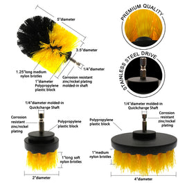 12 in 1 4 inch Sponge Scouring Pad Floor Wall Window Glass Cleaning Descaling Electric Drill Brush Head Set, 12 in 1
