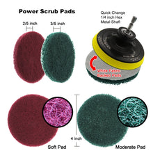 Load image into Gallery viewer, 12 in 1 4 inch Sponge Scouring Pad Floor Wall Window Glass Cleaning Descaling Electric Drill Brush Head Set, 12 in 1