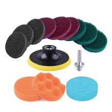 Load image into Gallery viewer, 13 in 1 4 inch Sponge Scouring Pad Floor Wall Window Glass Cleaning Descaling Electric Drill Brush Head Set, 13 in 1