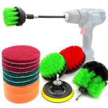 Load image into Gallery viewer, 14 in 1 4 inch Sponge Scouring Pad Floor Wall Window Glass Cleaning Descaling Electric Drill Brush Head Set, Random Color Delivery, 14 in 1
