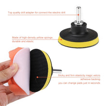 Load image into Gallery viewer, 14 in 1 4 inch Sponge Scouring Pad Floor Wall Window Glass Cleaning Descaling Electric Drill Brush Head Set, Random Color Delivery, 14 in 1