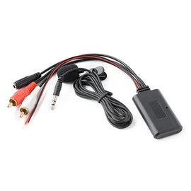 Car 2RCA Lotus Male Head AUX Music + MIC Bluetooth Phone Cable, Cable Length: 1.5m, Car 2RCA Lotus Male Head AUX Cable