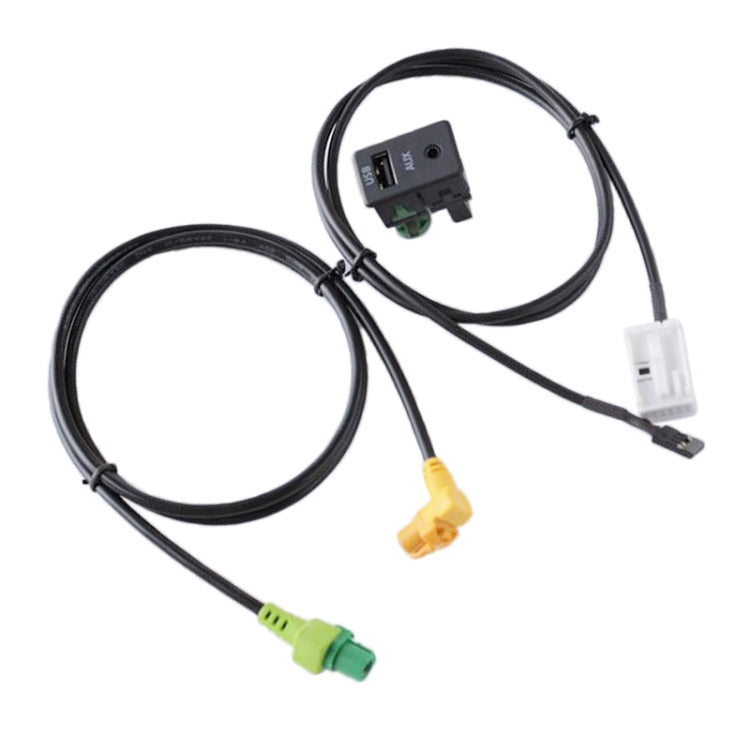 Car AUX USB Switch Holder + Cable Wiring Harness for Volkswagen Magotan / Touran / Polo / Touran RCD510/310+/300+, For Volkswagen Magotan