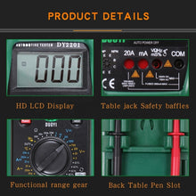 Load image into Gallery viewer, DUOYI DY2201 Car High-precision Digital Automobile Multi-function Maintenance Automatic Universal Meter, DY2201