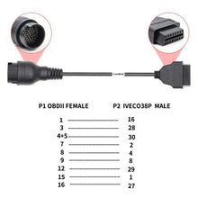 Load image into Gallery viewer, 38 Pin to OBD2 Truck Cable for IVECO, For IVECO
