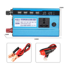 Load image into Gallery viewer, Carmaer 12V to 220V 500W Double Cigarette Lighter Car Double Digital Display Inverter Household Power Converter, 12V to 220V 500W