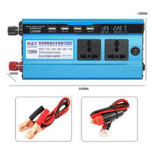Load image into Gallery viewer, Carmaer 12V to 220V 1200W Double Cigarette Lighter Car Double Digital Display Inverter Household Power Converter, 12V to 220V 1200W