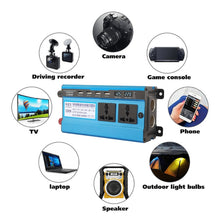 Load image into Gallery viewer, Carmaer 12V to 220V 1200W Double Cigarette Lighter Car Double Digital Display Inverter Household Power Converter, 12V to 220V 1200W