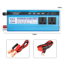 Load image into Gallery viewer, Carmaer 24V to 220V 2200W Three Socket Car Double Digital Display Inverter Household Power Converter, 24V to 220V 2200W