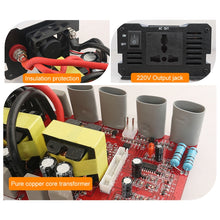 Load image into Gallery viewer, Carmaer 24V to 220V 2200W Three Socket Car Double Digital Display Inverter Household Power Converter, 24V to 220V 2200W